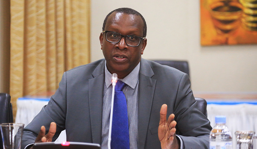 National Commission for the Fight against Genocide (CNLG) Executive Secretary, Jean Damascene Bizimana during a past news briefing. Sam Ngendahimana.