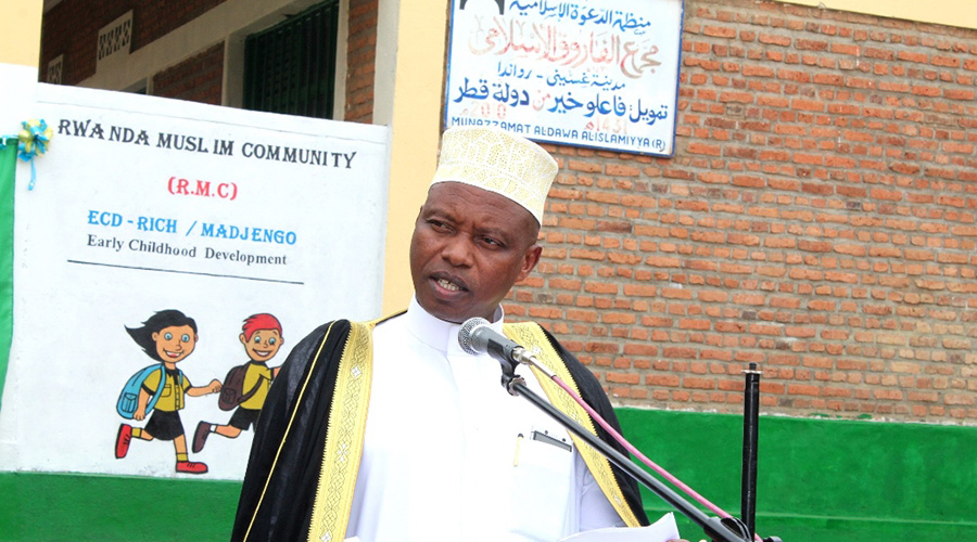 The Mufti of Rwanda, Sheikh Salim Hitimana reveals that the launched ECD is the first of its kind that Muslim community owns. / Regis Umurengezi