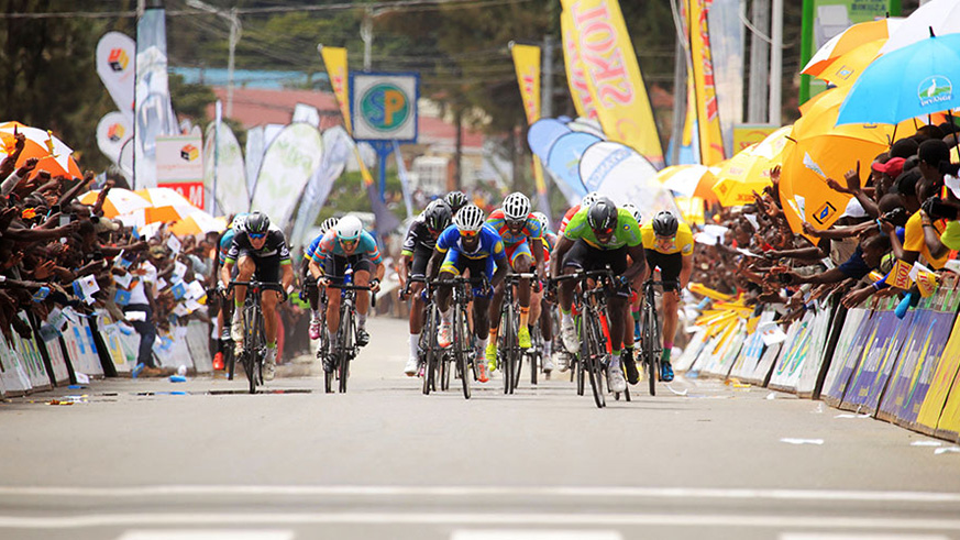 Tour du Rwanda riders yesterday. Rwanda Tea has injected over Rwf60 million into 2019 Tour du Rwanda in an effort to popularise one of Rwandau2019s leading cash crops and a major export. Courtesy.