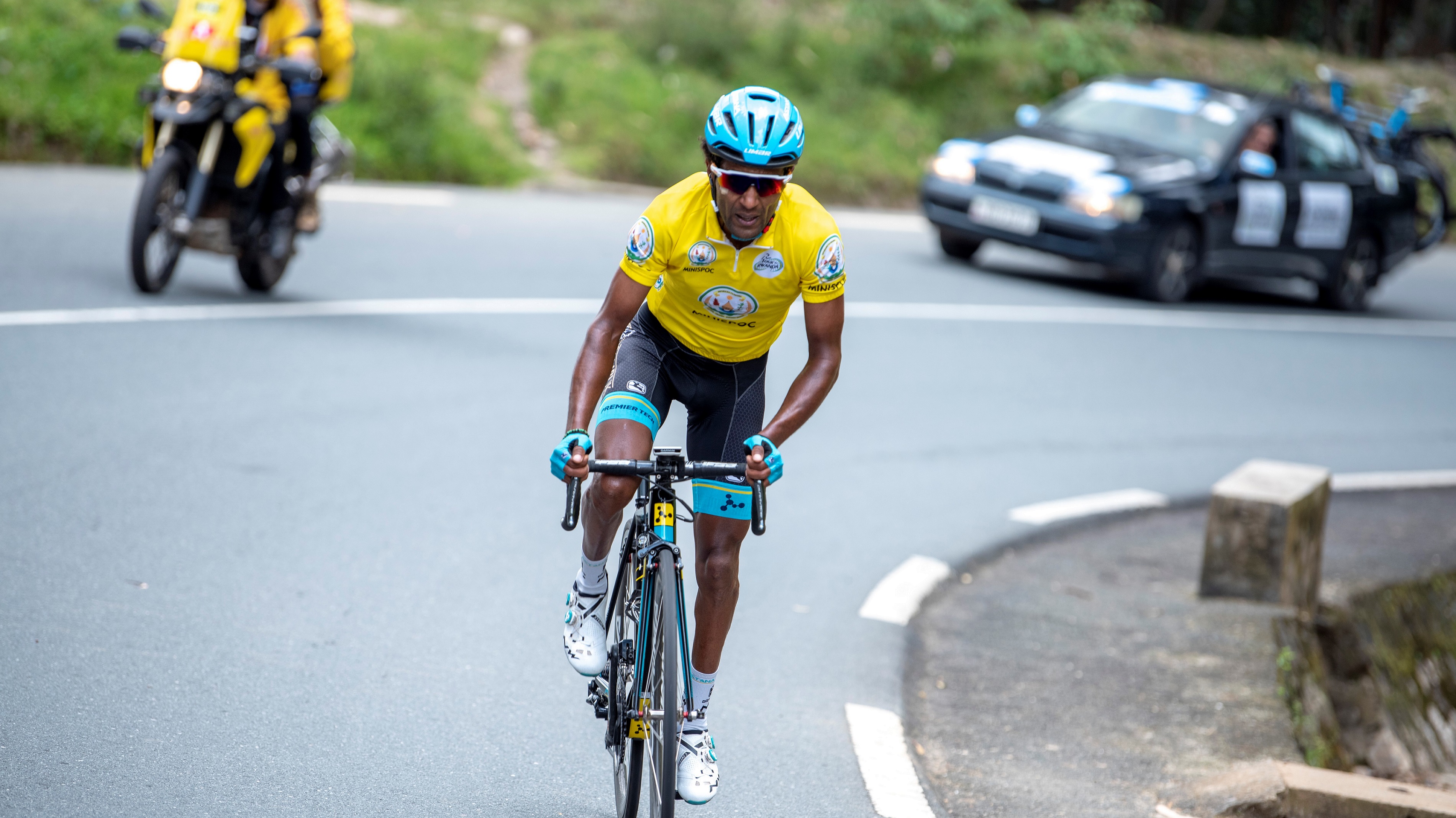 Merhawi Kudus, seen here launching a solo attack during Stage 3 on Tuesday, is one of the only two black Africans to ever race Tour de France u2013 along with compatriot Daniel Teklehaimanot who won the 2010 Tour du Rwanda. Plaisir Muzogeye