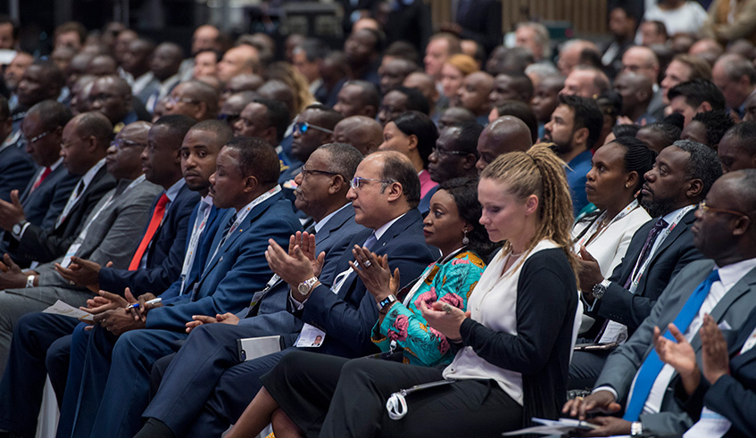 Participants at the Aviation Africa Summit that kicked off at Kigali Convention Centre yesterday. Village Urugwiro.