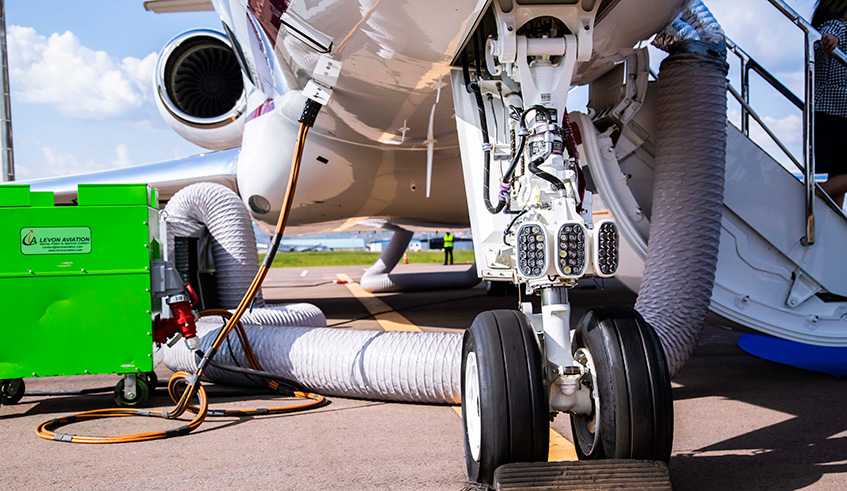 Gulfstream's latest planes showcasing at Kigali International Airport. 