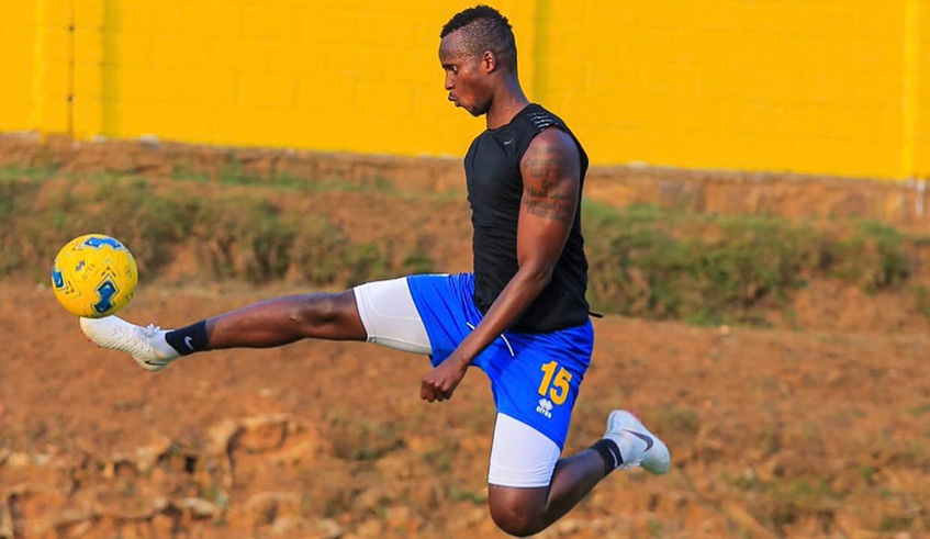Faustin Usengimana in action during a training session with former club Rayon Sports at Nzove grounds. Julius Ntare.