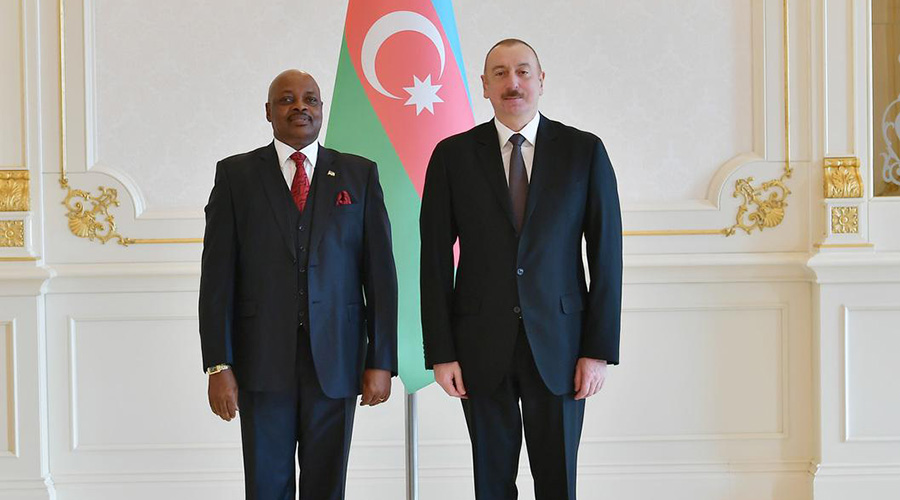 Ambassador Nkurunziza with H.E Ilham Aliyev.