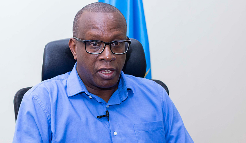 Dr Bizimana during the interview. Emmanuel Kwizera.