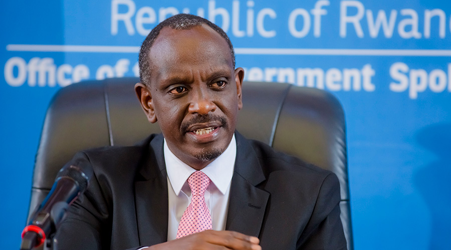  Foreign Affairs minister and Government spokesperson, Richard Sezibera, during the press conference at the ministry. / Emmanuel Kwizera
