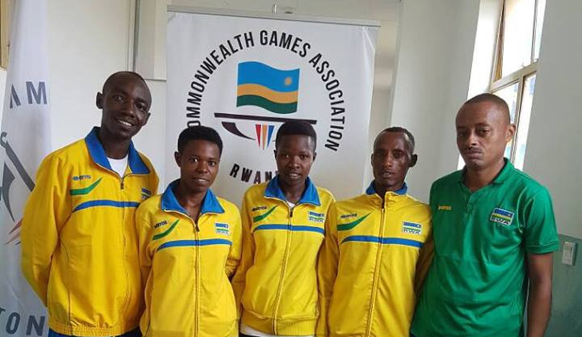 Beatha Nishimwe (centre) was part of the Rwandan contingent at the 2018 Commonwealth Games in Queensland, Australia. File.