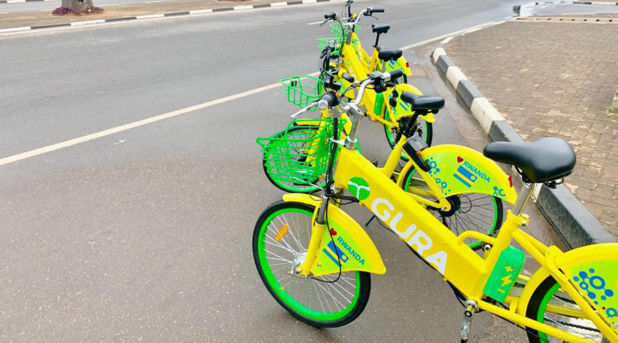 Some of the bicycles to be deployed in different par t of the city by Gura. The company plans to deploy up to 3,000 bicycles. / Simon Peter Kaliisa