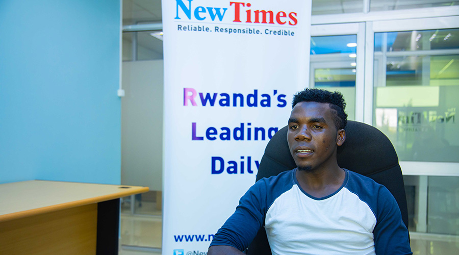 Singer Stanza during an interview at The New Times offices on March 13. /  Emmanuel Kwizera