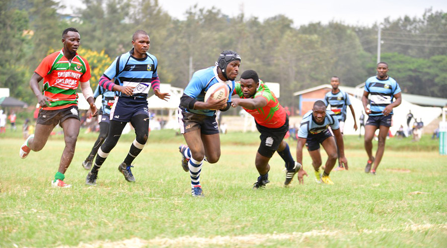 Thousand Hills (in blue) beat Lion de Fer to clinch the pre-season 7s tournamentu2019s title last month. / Jejje Muhinde