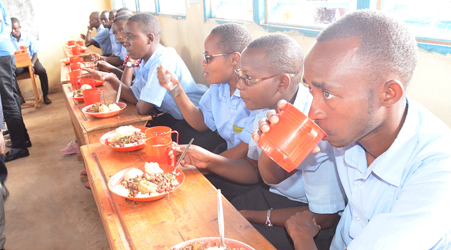 The school feeding programme has had impressive results. Since its introduction five years ago, the programme is at 97.3 percent. / Jean de Dieu Nsabimana