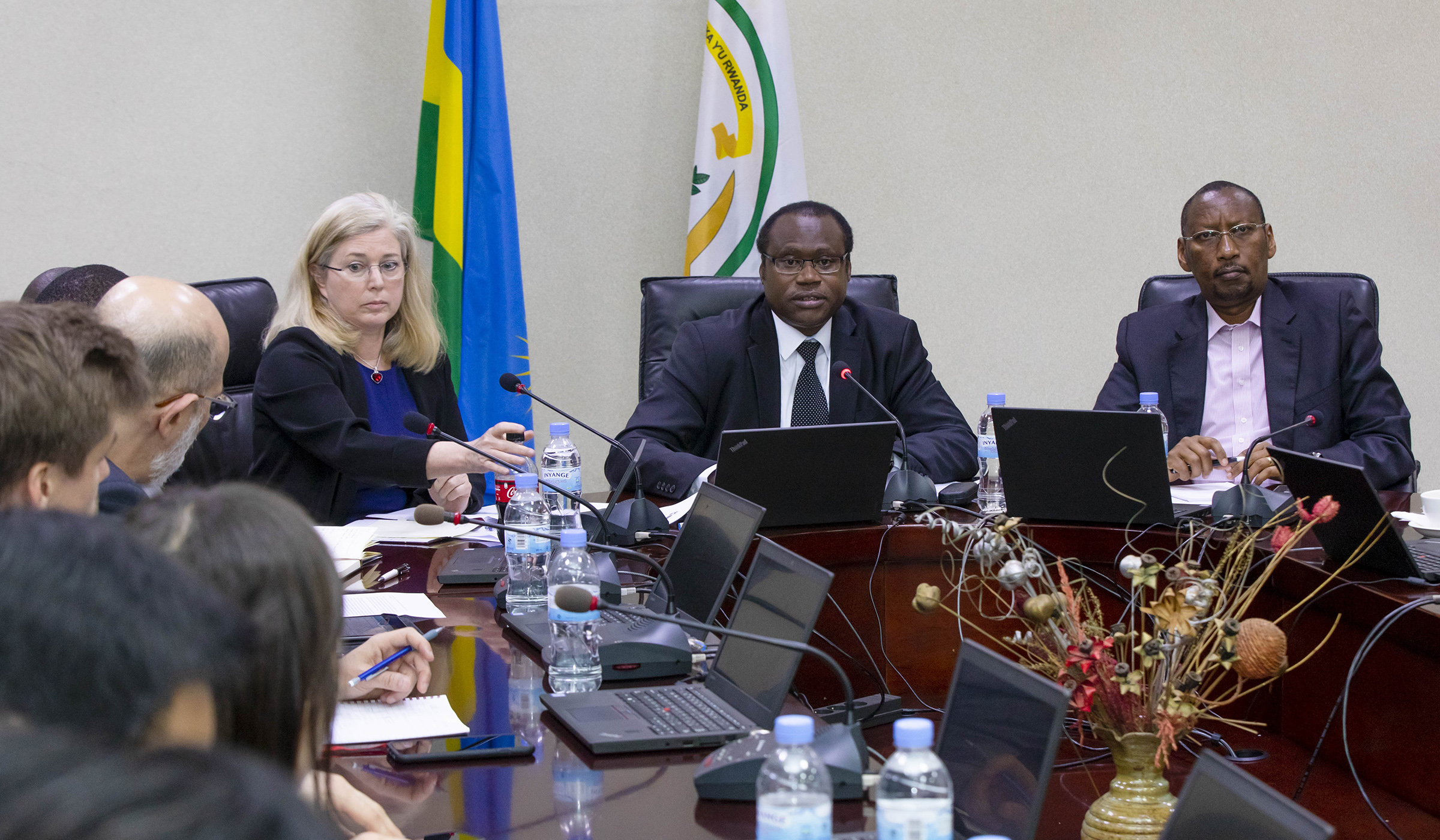 Officials from the Government of Rwanda and IMF during the presentation of their findings to the media. (Photos by Kwizera Emmanuel)