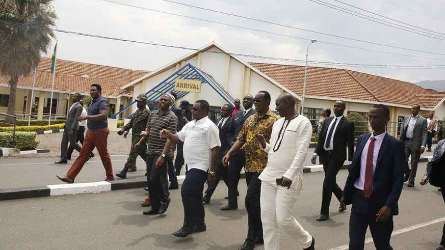 Lusaka, accompanied by Makuza and other officials toured Petite Barriere Border Post and La Corniche One Stop Border Post yesterday. Courtesy.