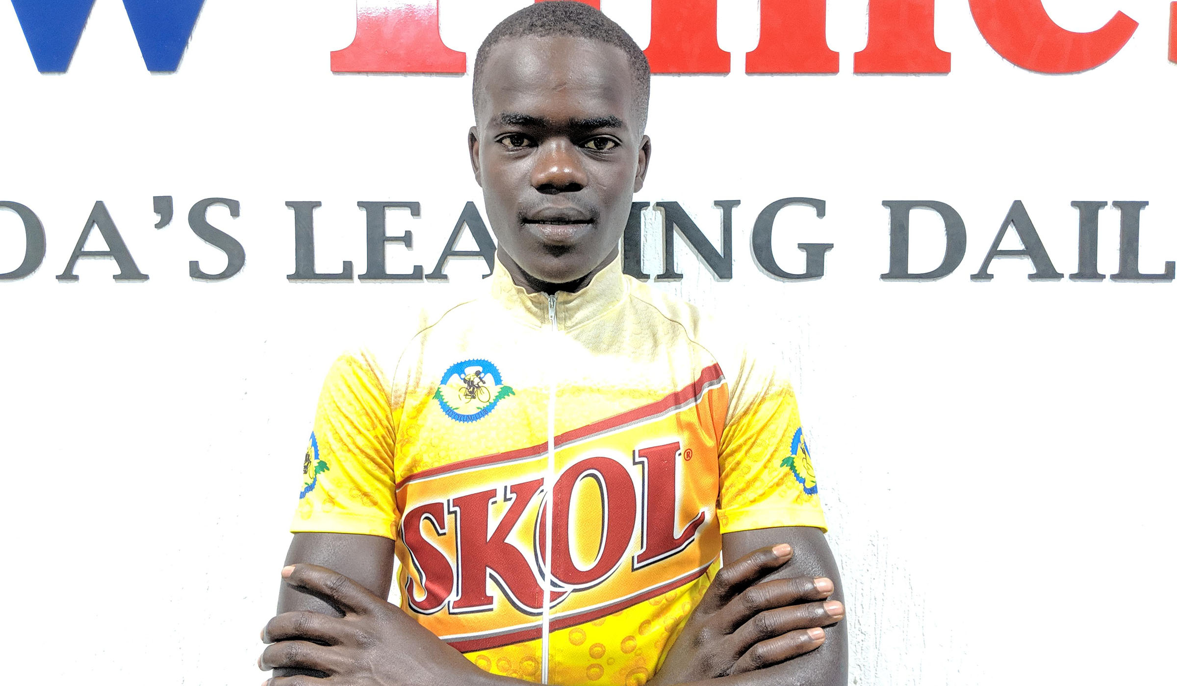 Jean Eric Habimana at The New Times head offices in Kigali on Tuesday. Ismael Sekamana