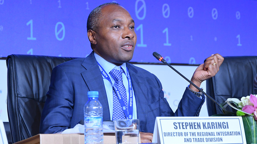 ECAu2019s Director for Regional Integration and Trade spoke, Stephen Karingi. Courtesy.