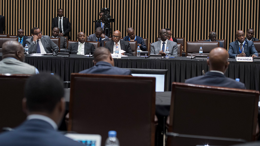 Officials at the Strategic Retreat of the Council of Ministers, Heads of Organs and Institutions of the East African Community (EAC), in Kigali, Rwanda. Village Urugwiro.