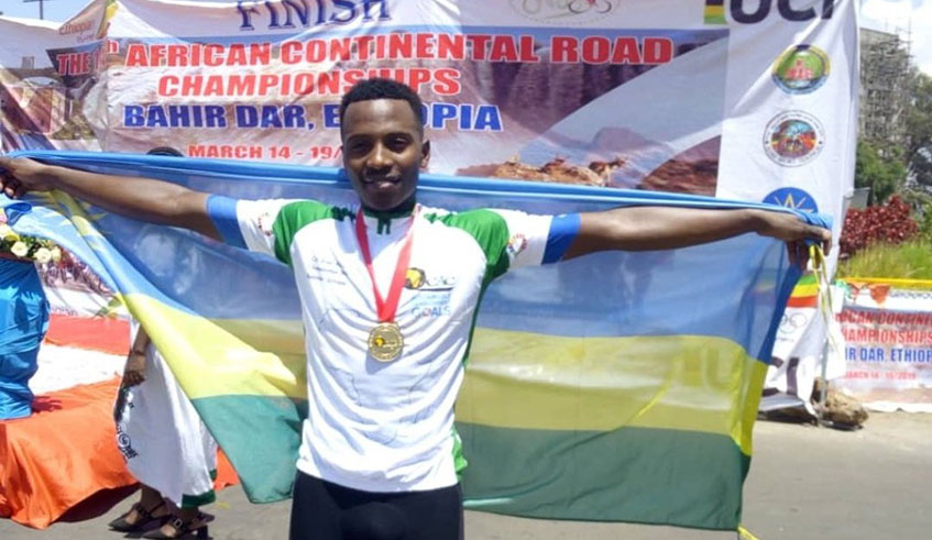 Renus Byiza Uhiriwe, 17, leads Team Rwanda at the 2019 ANOCA Zone V Youth Games in Huye. Courtesy.