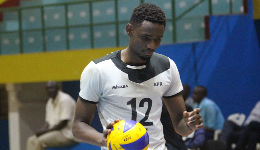 Yves Mutabazi was the captain of APR volleyball club before heading to Europe last year. Courtesy.