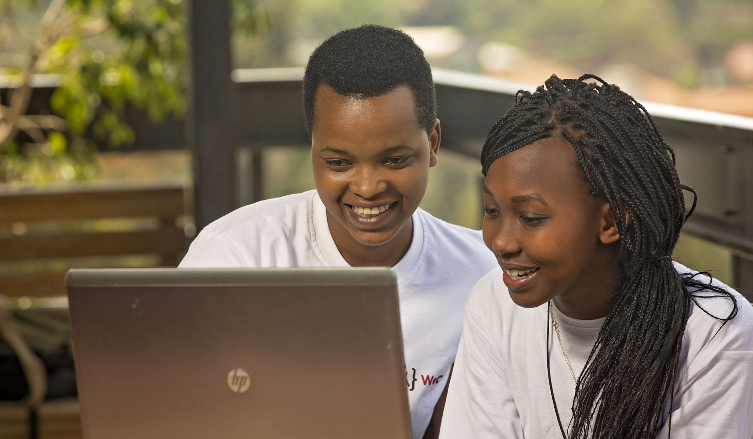 Young women and girls are trained to become professional software testers. 