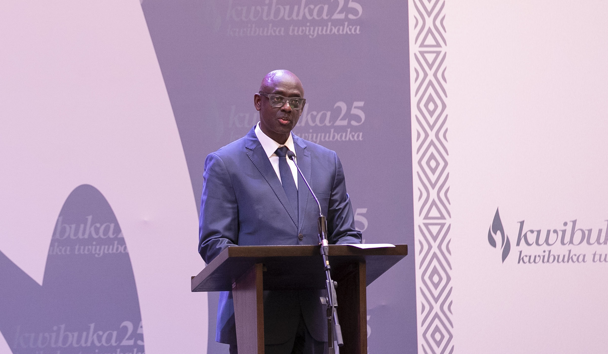 Busingye speaks during the international conference on genocide at Intare arena, Kigali yesterday. Nadege Imbabazi.
