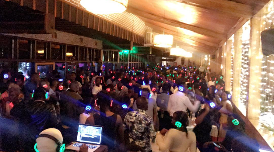 It was full house at Marnaud's bar at the silent disco.