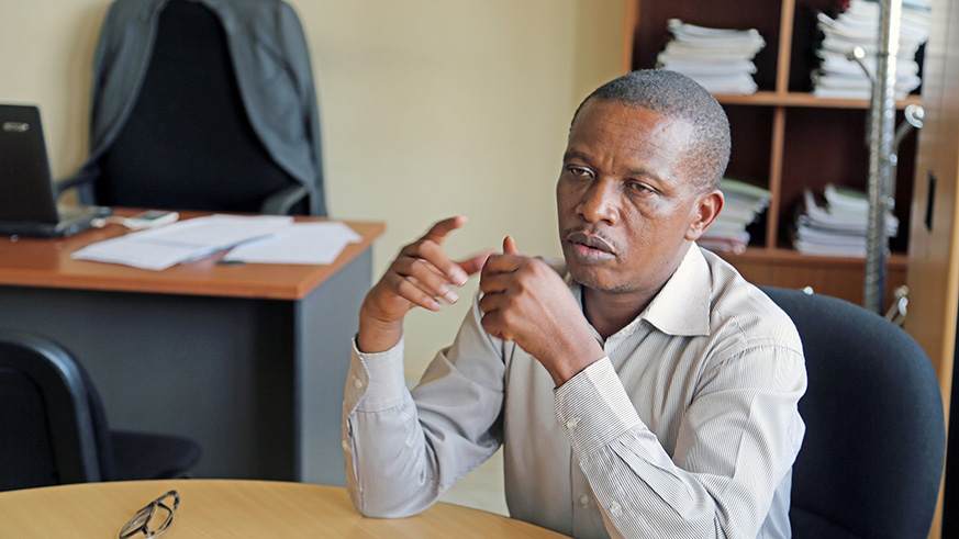 Naphtal Ahishakiye, the Executive Secretary of Ibuka during the exclusive interview. Courtesy.