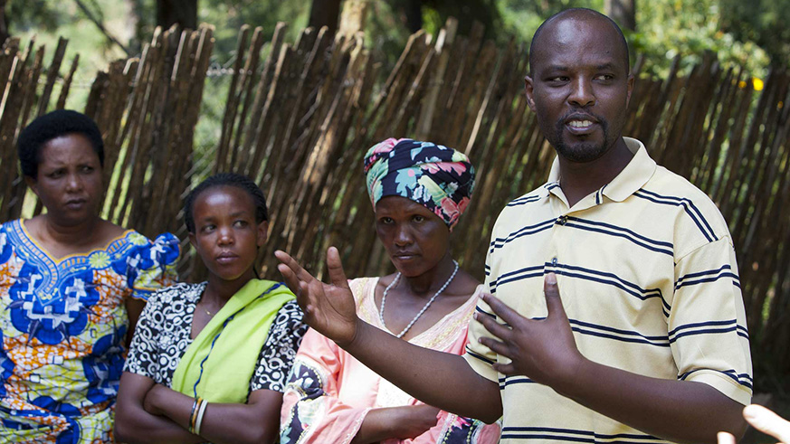 Samuel Munderere, Chief Executive of Survivors Fund, with some survivors of the 1994 genocide against the Tutsi.Courtesy.