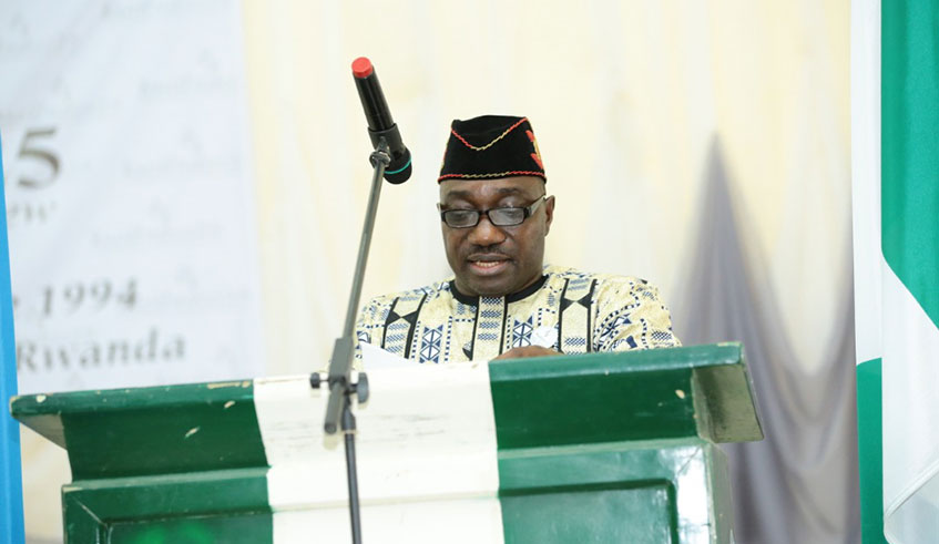  Dr Philip Afaha, the Nigerian historian presenting his paper at the University of Abuja. Courtesy.