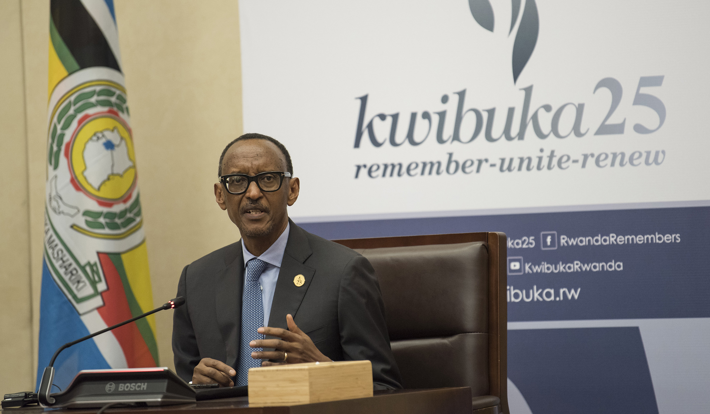 President Paul Kagame addresses the media yesterday. The President discussed a wide range of issues, including security, regional integration, gender balance, among others. Village Urugwiro.