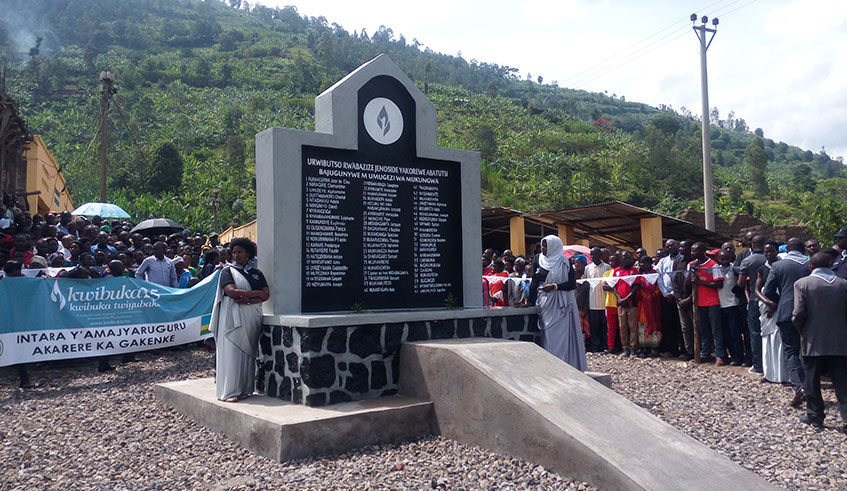 The just-launched Genocide monument. It is located around River Mukungwa in Mugunga Sector, Gakenke District. Ru00e9gis Umurengezi.