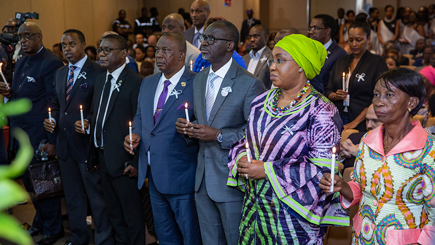 AfDB Group officials and Rwandans in Cote du2019Ivoire during the commemoration event. Courtesy.