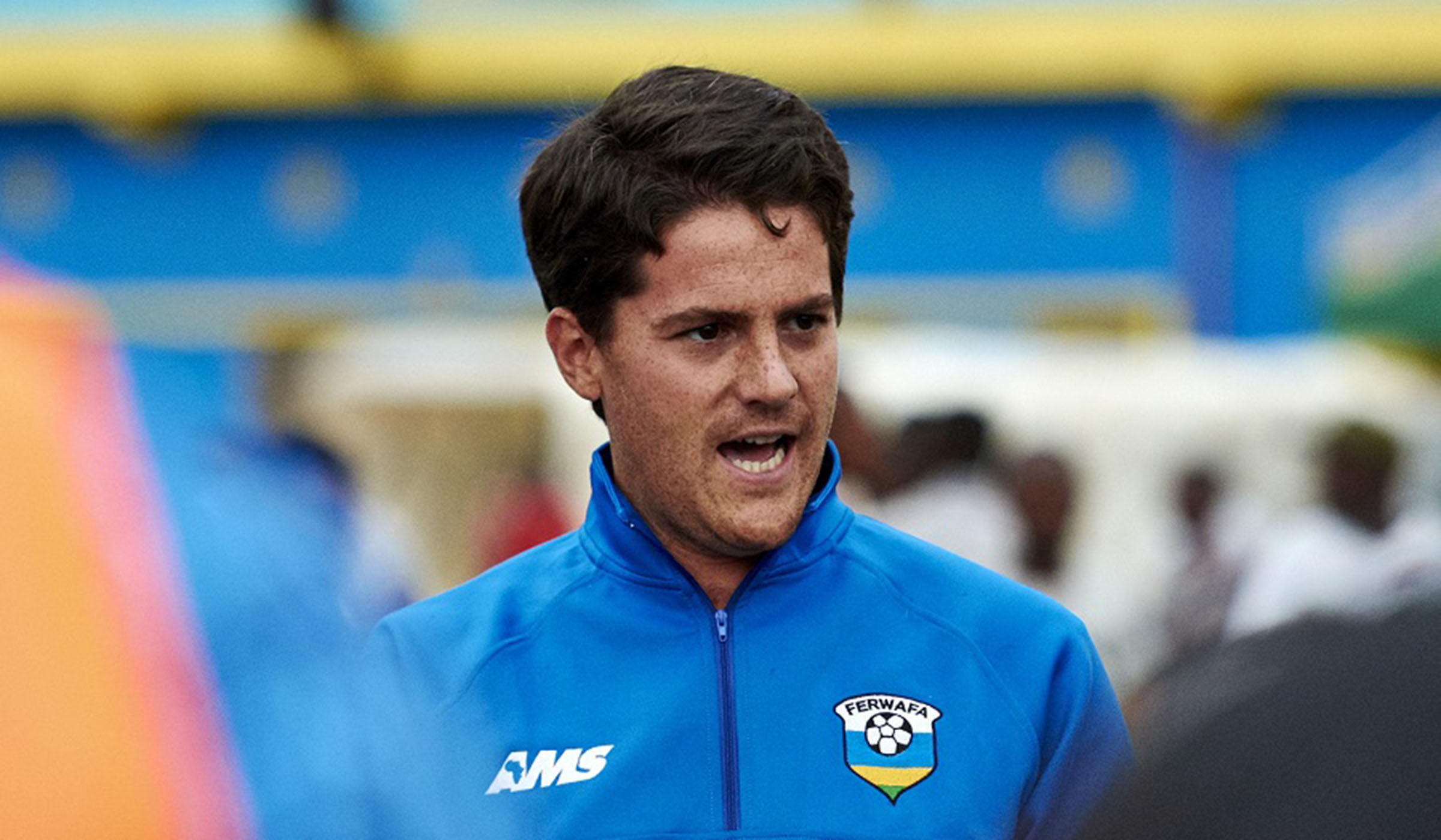 Johnny McKinstry, who was appointed as Amavubi head coach at the age of 29, gives instructions to his players during training at Amahoro Stadium ahead of 2016 CHAN finals. File.