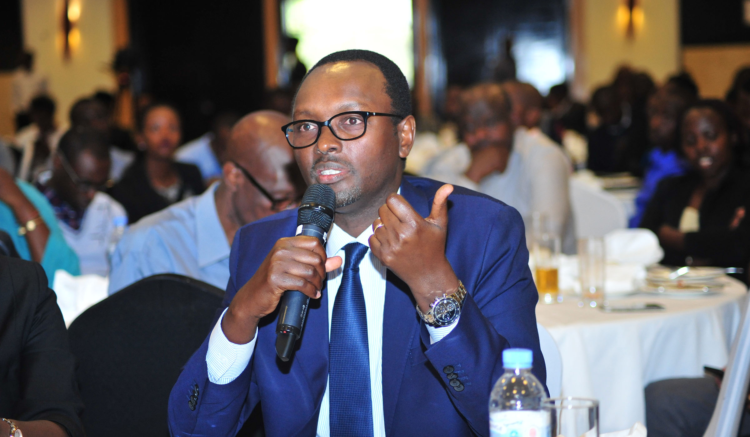 RDB deputy chief executive Emmanuel Hategeka speaks during the workshop on construction reforms in Kigali yesterday. Courtesy.