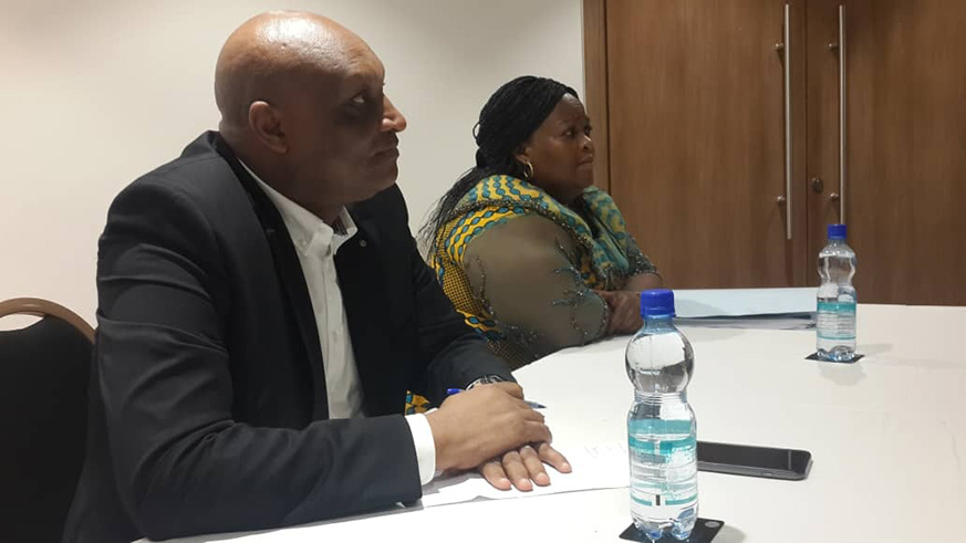 Kalima (left) and Josee Rashidi, head of Kinshasau2019s new national sanitation and health agency during the meeting on Friday