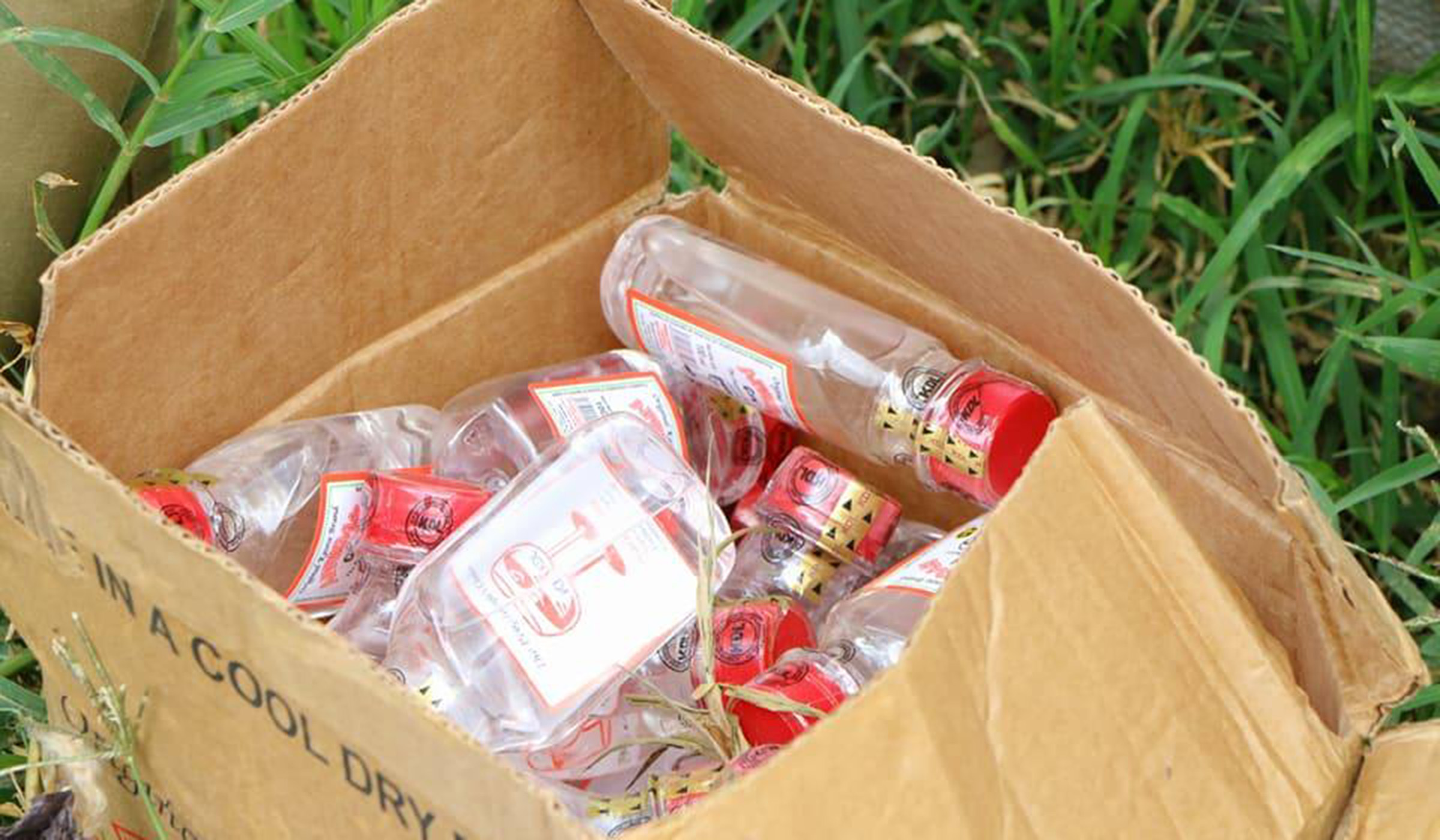 A box of illicit brew. Emmanuel Kwizera.