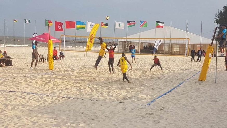 The 2019 Beach Volleyball Africa Cup of Nations tournament, which started Monday, is underway at Jabi Lake Park in Abuja, Nigeria. Courtesy.