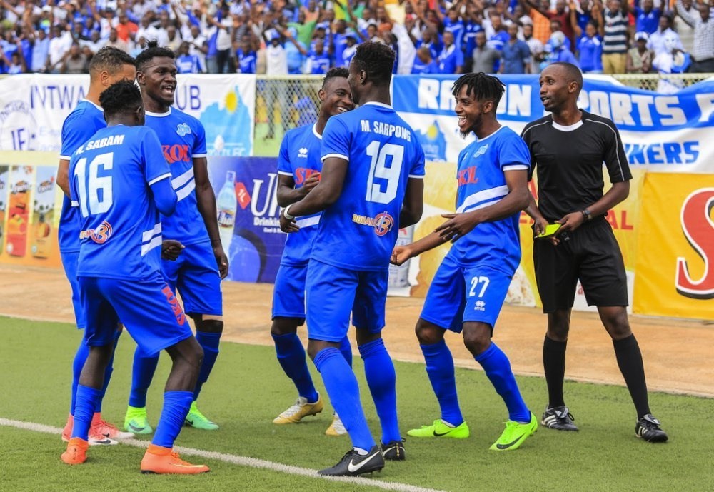 With Thursdayu2019s brace against Espoir, Michael Sarpong (#19) has scored 13 goals for Rayon Sports this season. / File