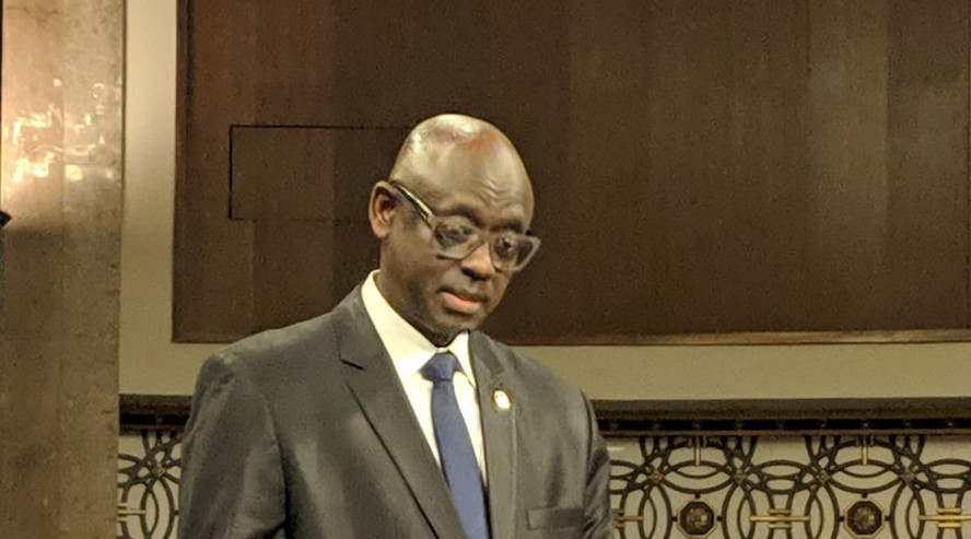 Busingye speaks at the event.