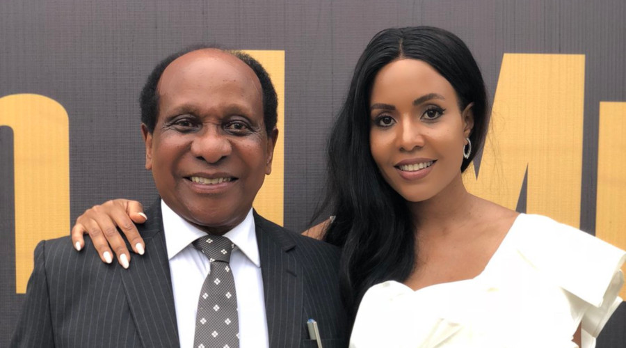 Deceased Tanzanian media mogul Reginald Mengi with his wife Jaqueline Ntuyabaliwe. / Net photo