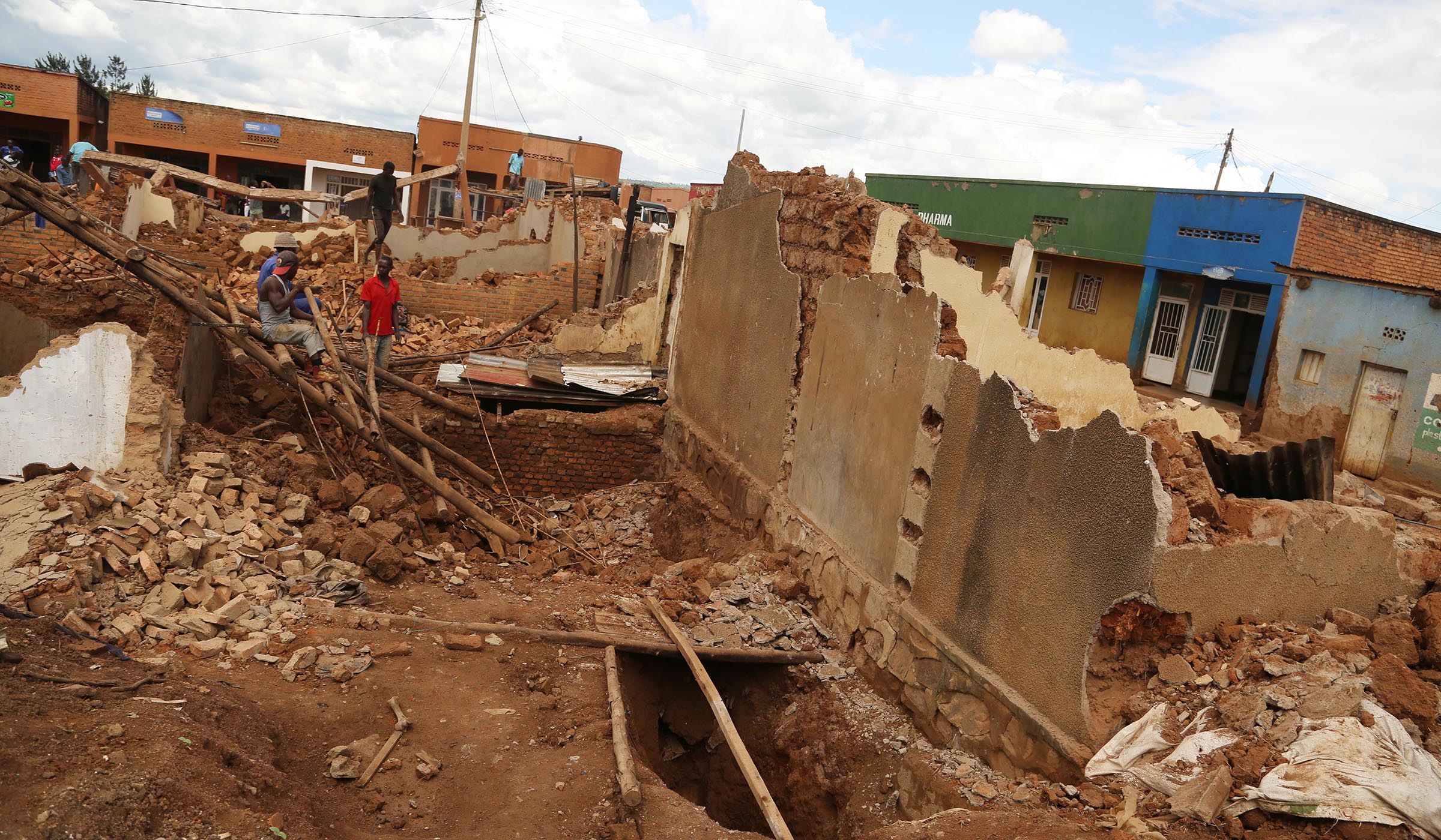 Some of the houses that were demolished to pave way for exhumation of the victims after mass graves were discovered in Kabeza village, Kabuga I cell in Rusororo Sector, Gasabo District last year. File.