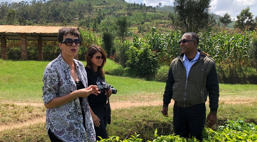 Ambassador De Man (L) during her visit to the SORWATHE tea factory recently. / Courtesy