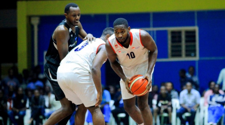 Olivier Shyaka (#10), seen here during a past league match against Patriots, contributed 29 points for the big 136-65 victory over UR-Huye on Sunday. / File