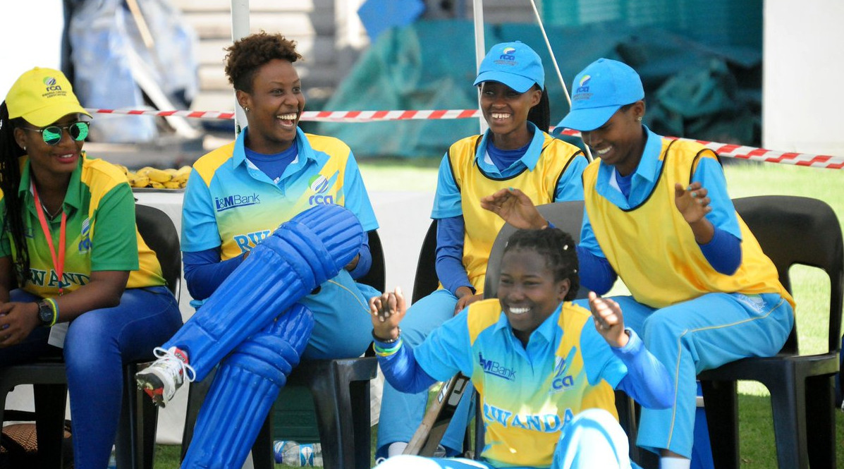 The womenu2019s national cricket team players after beating Nigeria on Sunday. They face Mozambique next, on Wednesday. / Courtesy