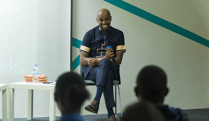 Jean-Paul Kimonyo, author of  u201cTransforming Rwanda u2013 Challenges On The Road To Reconstructionu201d speaks during the launch of his book at Kigali Public Library on May 10, 2019. / Nadege Imbabazi.