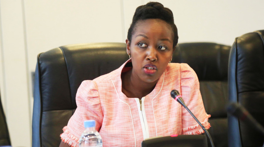 ICT and Innovation minister Paula Ingabire addresses Members of Parliament recently. / Sam Ngendahimana