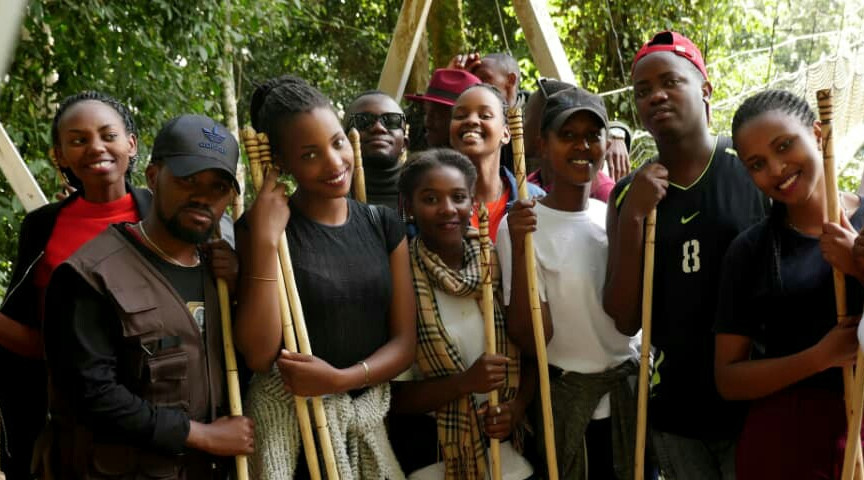 The Master Travel team pose with a group of local journalists during a trip to Nyungwe National Park. / Moses Opobo