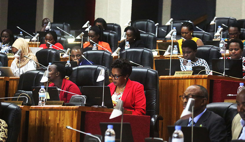 MPs during a past plenary session at the Parliamentary Buildings in Kimihurura, Kigali. Sam Ngendahimana.