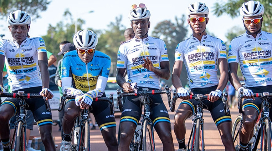 Jean Bosco Nsengimana (L), Didier Munyaneza (2nd-L), Eric Manizabayo (2nd-R) and Bonaventure Uwizeyimana (R) are part of the six-man Benediction Club roster in South Africa. / File