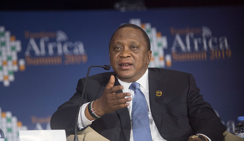 Kenyatta speaks at the 5th Transform Africa Summit in Kigali yesterday. Village Urugwiro.