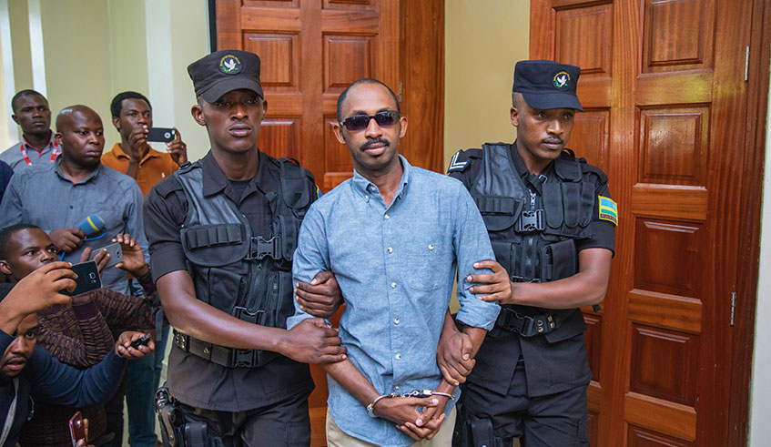 Nsabimana is paraded before media at Rwanda Investigation Bureau headquarters in Kimihurura. Emmanuel Kwizera.